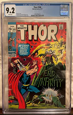 Buy Thor #188 CGC 9.2 White Pages - 2nd Appearance & Origin Of Infinity • 349.47£