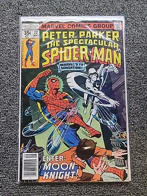 Buy Spectacular Spider-Man #22 1st Meeting Of Moon Knight & Spider-Man Newsstand • 15.53£