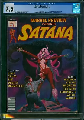 Buy Marvel Preview #7 ⭐ CGC 7.5 ⭐ 1st ROCKET RACCOON! Satana Marvel Magazine 1976 • 348.70£