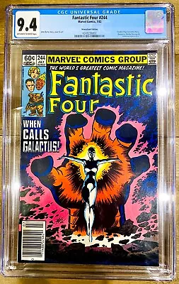 Buy Fantastic Four #244 CGC 9.4  Frankie Raye Becomes Nova. Marvel 1982. NEWSTAND! • 76.88£
