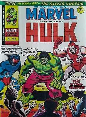 Buy The Mighty World Of Marvel THE INCREDIBLE HULK No. 103 Sept. 21st 1974 Comic VGC • 8.99£