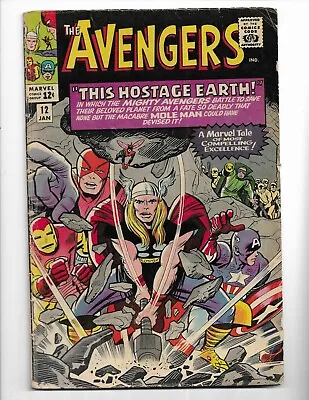 Buy Avengers 12 1965 Marvel Comics VG 4.0 Captain America Thor Mole Man Iron Man • 73.78£