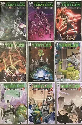 Buy TMNT TEENAGE MUTANT NINJA TURTLES GHOSTBUSTERS 1 #1-4 / 2 #1-5 Complete Run IDW • 149.99£