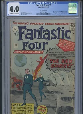 Buy Fantastic Four #13 1963 CGC 4.0 (UK Price Variant) • 368.89£