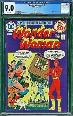 Buy WONDER WOMAN 213 CGC 9.0 Blaisdell Oksner Flash 1974 • 82.99£