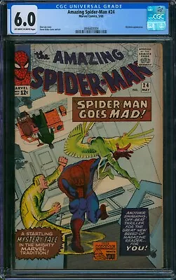 Buy AMAZING SPIDER-MAN #24 ⭐ CGC 6.0 ⭐ Mysterio Appearance! 1965 Marvel Comic • 193.38£