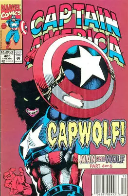 Buy Captain America (1968) # 405 Newsstand (7.0-FVF) Capwolf 1992 • 7.65£