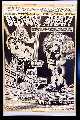 Buy Captain Marvel #34 Pg. 1 By Jim Starlin 11x17 FRAMED Original Art Print Comic Po • 46.55£