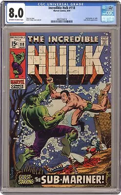 Buy Incredible Hulk #118 CGC 8.0 1969 3802326014 • 166.97£