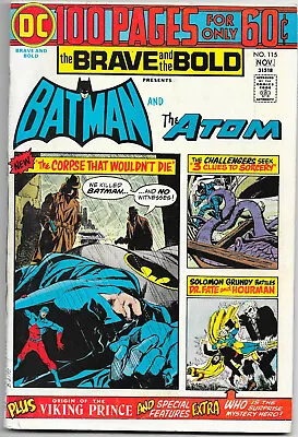Buy Brave And The Bold #115 DC 1974 100 Pages Batman & The Atom Haney / Aparo, VF- • 21.75£