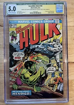 Buy Incredible Hulk 180 CGC 5.0 SS Signed By Stan Lee 1st Wolverine 1974 MVS Missing • 661.30£