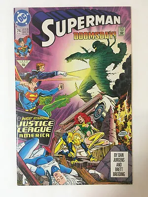 Buy Superman Doomsday #74- Guest Starring Justice League America- DC Comic Book 1992 • 3.10£