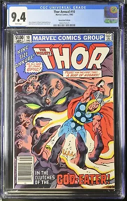 Buy Thor Annual #10 Newsstand Variant Multiple 1st Apps White Pages 1982 CGC 9.4 • 38.83£