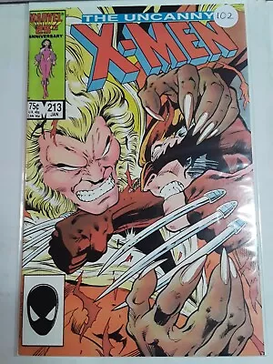 Buy Uncanny X-Men #213 Sabertooth Vs. Wolverine! Psylocke Joins X-Men! Marvel 1987 • 16.30£