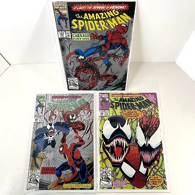 Buy Amazing Spider-Man #361 362 363 1st Appearance Carnage 2nd Printing Marvel 1992 • 77.79£