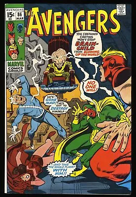 Buy Avengers #86 VF/NM 9.0 1st Appearance Brain Child! Marvel 1971 • 34.23£