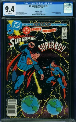 Buy DC Comics Presents #87 CGC 9.4 🔑 NEWSSTAND - 1st SUPERBOY PRIME 🔑 1985 Q5 Cm • 89.31£