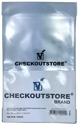 Buy CheckOutStore Crystal Clear Silver Age Thick Comic Book Bags Sealable Flap • 103.58£