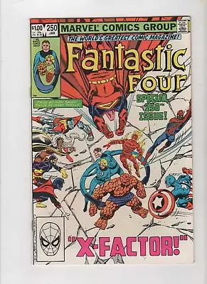 Buy Fantastic Four #250, Captain America,Spider-Man,Byrne Cover & Art,VF/NM 9.0,1983 • 7.74£