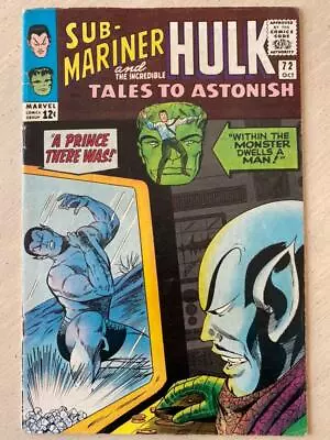 Buy Tales To Astonish #72 VG Marvel Comic Sub-mariner Incredible Hulk OCT 1965 • 17.85£
