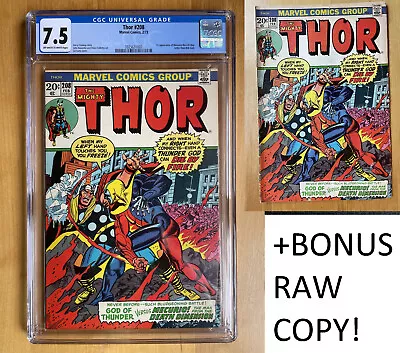 Buy Thor #208 CGC 7.5 (Marvel 1973) 1st Mercurio The 4-D Man + PLUS BONUS RAW COPY! • 58.21£