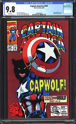 Buy Captain America #405 CGC 9.8 NM/MT Amazing Cover! Difficult 9.8! Marvel 1992 • 154.55£