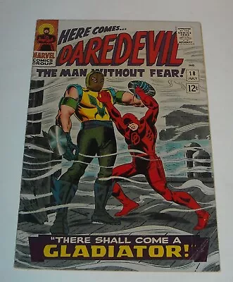 Buy DAREDEVIL # 18 MARVEL COMICS July 1966 KEY SILVER AGE ORIGIN 1st APP GLADIATOR • 34.16£