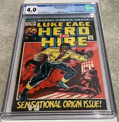 Buy Hero For Hire #1 1972 CGC 4.0 Off-White Pages 1st Appearance Of Luke Cage • 135.91£