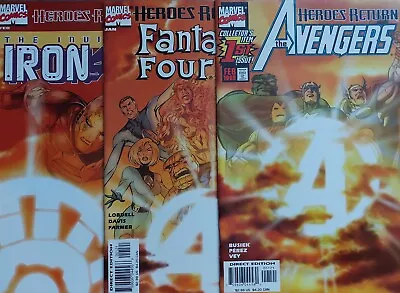 Buy 154: Fantastic Four #1,  Avengers #1, Iron Man #1 - Sunburst Variants (1998) • 11.99£