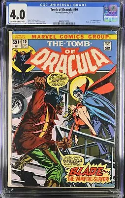 Buy Tomb Of Dracula #10 CGC VG 4.0 Off White To White 1st Appearance Blade! • 527.32£