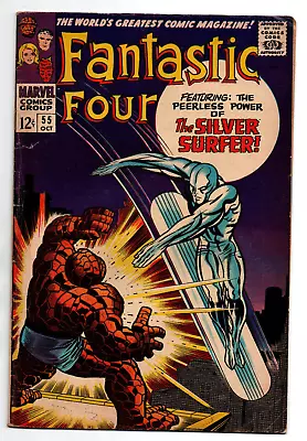 Buy Fantastic Four #55 - Thing Vs Silver Surfer - 1966 - VG • 58.35£