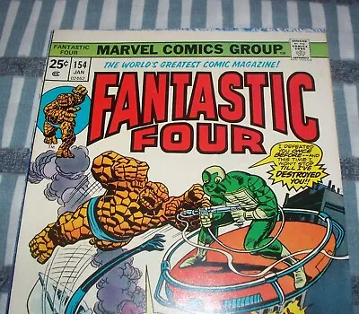 Buy Rare Double Cover Fantastic Four #154 The Thing From Jan. 1975 In VF+ Condition • 132.02£