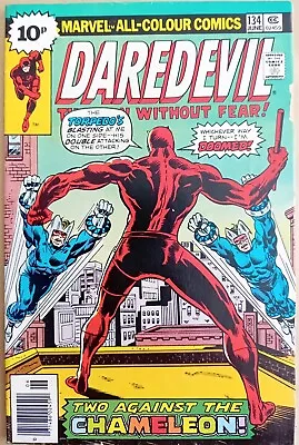 Buy Daredevil #134 - VG/FN (5.0) - Marvel 1976 - 10p UK Price Variant - Chameleon • 3.50£