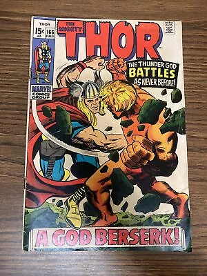 Buy The Mighty Thor #166 1969 Marvel Comics 2nd Full Appearance Of HIM Adam Warlock • 27.34£