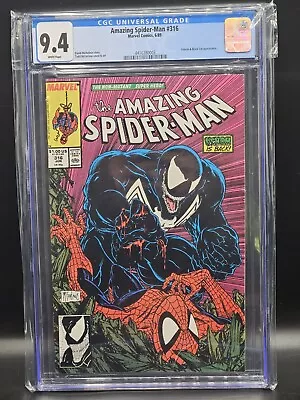 Buy Amazing Spiderman 316! CGC 9.4 White Pages! McFarlane Cover! 1st Venom Cover! • 112.61£