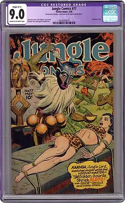 Buy Jungle Comics #77 CGC 9.0 RESTORED 1946 4426636010 • 384.42£