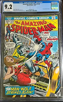 Buy 1973 Amazing Spider-Man #125 CGC 9.2  Origin Of The Man-Wolf. • 213.56£
