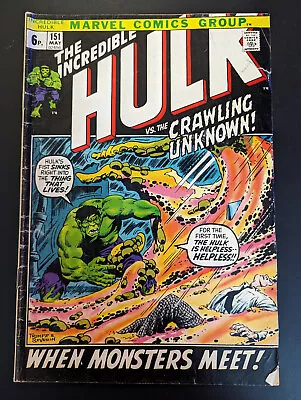 Buy Incredible Hulk #151, Marvel Comics 1972, FREE UK POSTAGE • 12.99£