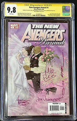 Buy New Avengers Annual #1 CGC 9.8 Signed X4 Wedding Luke Cage Jessica Jones WP • 229.51£