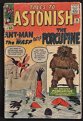 Buy Tales To Astonish 48 KEY 1st Porcupine Silver Age Marvel 1963 Stan Lee Wasp • 31.06£