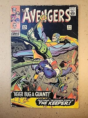 Buy THE AVENGERS #31 Never Bug A Giant & Intro The Keeper Silver Age 1966  • 11.64£