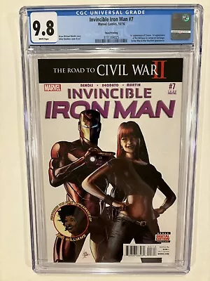 Buy Invincible Iron Man #7 CGC 9.8 Key 1st Cameo Appearance Riri Williams 3rd Print • 38.05£
