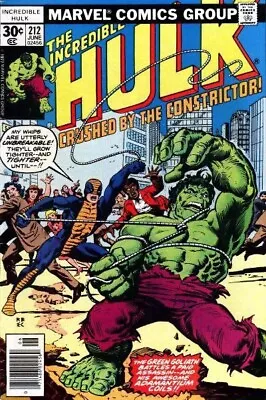 Buy INCREDIBLE HULK #212 F/VF, Marvel Comics 1977 Stock Image • 9.32£