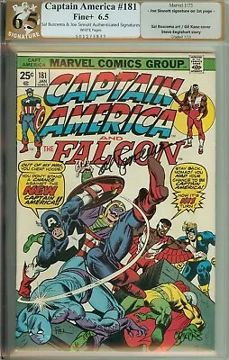 Buy Captain America #181 PGX (not CGC) 6.5 Signed Sinnott And Buscema  • 100.92£