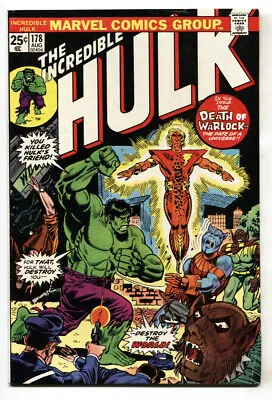 Buy INCREDIBLE HULK #178--Death Of Warlock--Marvel--1974--FN/VF • 29.90£