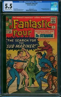 Buy Fantastic Four #27 🌟 CGC 5.5 🌟 1st Doctor Strange Crossover! Silver Age 1964 • 190.61£