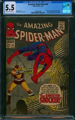 Buy Amazing Spider-Man #46 🌟 CGC 5.5 🌟 1st App Of The SHOCKER! Marvel Comic 1967 • 252.40£