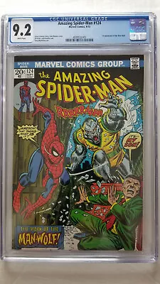 Buy Amazing Spider-Man #124 CGC 9.2 NM-      1st Appearance Man Wolf • 427.13£