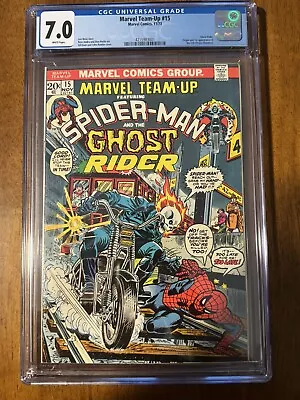 Buy Marvel Team-Up #15 1973 CGC 7.0 W Ghost Rider Origin And 1st App Orb MCU KEY • 85.43£