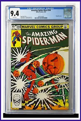 Buy Amazing Spider-Man #244 CGC Graded 9.4 Marvel 1983 White Pages Comic Book. • 69.89£